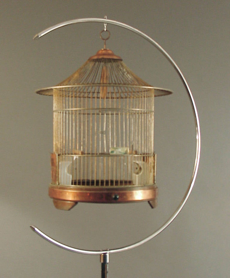 American Art Deco - Moderne - Hendrix Birdcage with Pagoda-shaped Reliance Cage