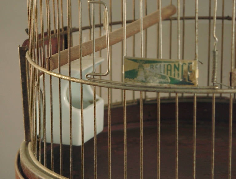 Art Deco - Moderne - Hendrix Birdcage with Pagoda-shaped Reliance Cage In Good Condition In San Francisco, CA