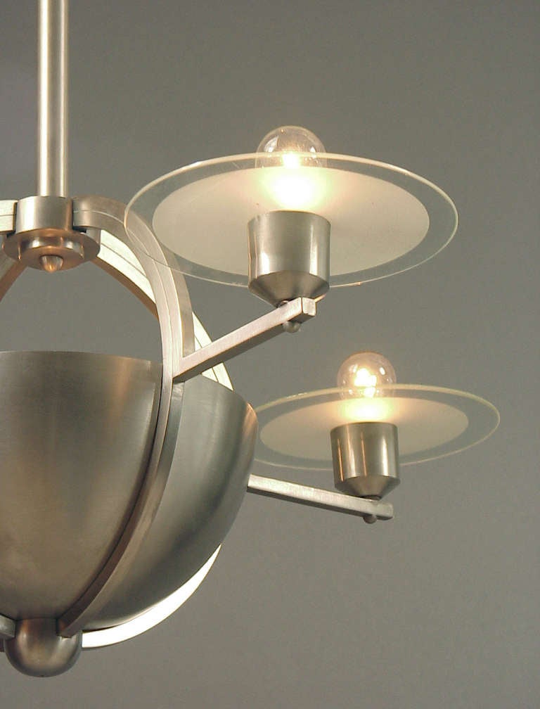 Mid-20th Century Phenomenal French Art Deco/Moderne Saturn Chandelier For Sale