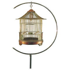Vintage Art Deco - Moderne - Hendrix Birdcage with Pagoda-shaped Reliance Cage