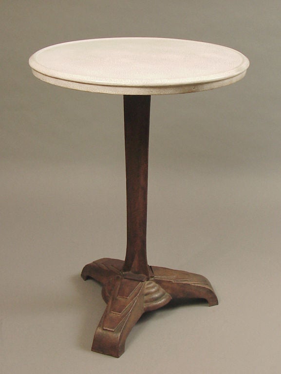 French Art Deco Enameled and Iron Café Table 5