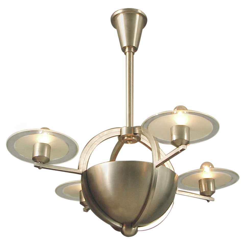 Phenomenal French Art Deco/Moderne Saturn Chandelier For Sale