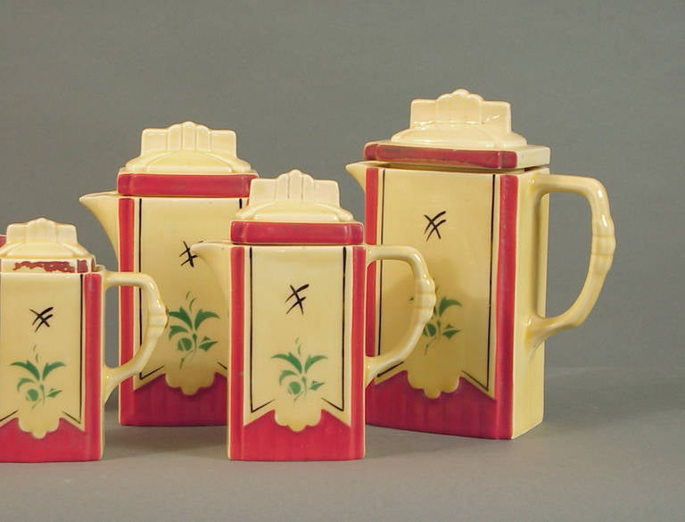 Signature-style Art Deco Czechoslovakian Kitchen Condiments Set For Sale 2