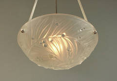 Antique A "Most Compelling" French Art Deco Lighting Bowl with Great Hardware