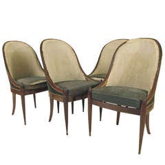 Four French Art Deco Chairs "Dans Leur Jus"