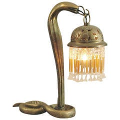 Antique Syrian Art Deco Snake (Cobra) Lamp, Ca. 1920 or Earlier