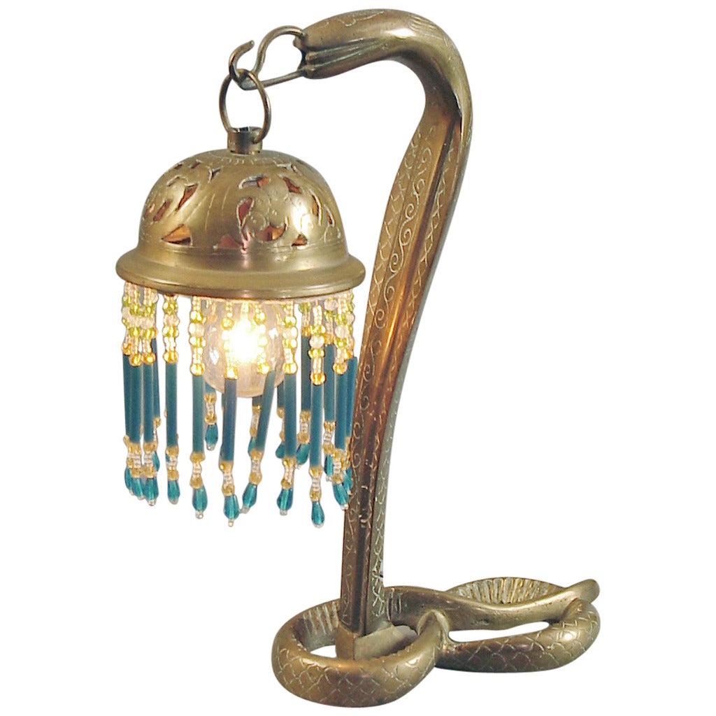 Syrian Art Deco Snake (Cobra) Lamp, Ca. 1920 or Earlier For Sale