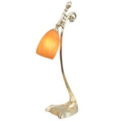 Art Nouveau Desk/Table Lamp with Daum Shade