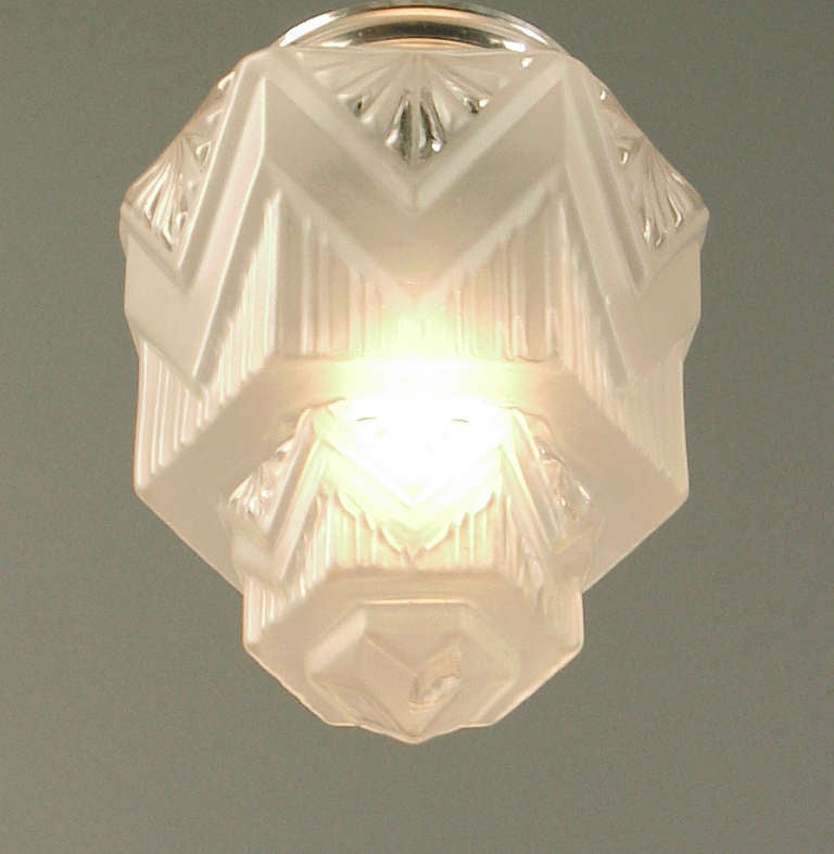 20th Century A French Art Deco Flush Mount Ceiling Fixture