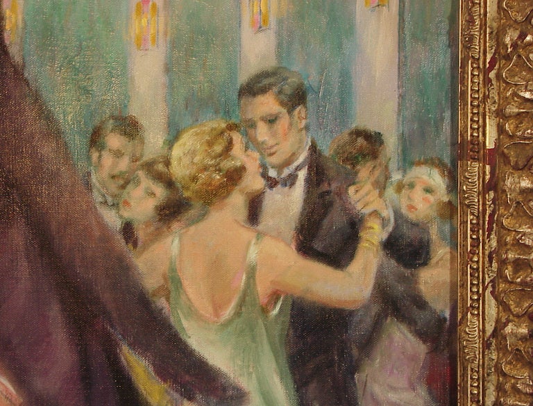 Mid-20th Century French Art Deco Oil Painting - 