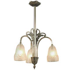 Antique A Special French Art Deco 3-light Ceiling Fixture