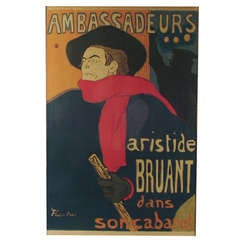 Lautrec's AMBASSADEURS, Aristide Bruant dans Son Cabaret Poster