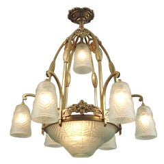 French Art Deco Chandelier by Ranc Freres