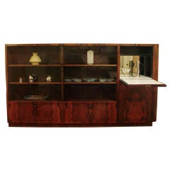 French or Belgian Art Deco Rosewood Cabinet and Bar