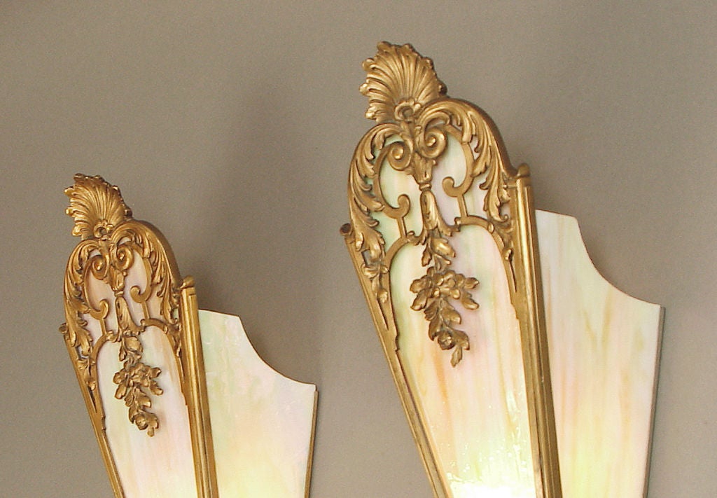 Architectural American Art Deco Bronze Wall Sconces For Sale 1