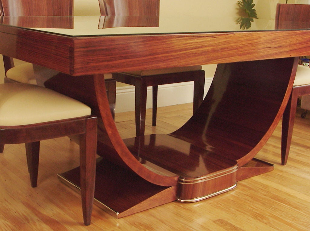 French Art Deco Rosewood Dining Table 1