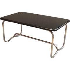 Streamline Moderne/Art Deco Black & Chrome Coffee Table