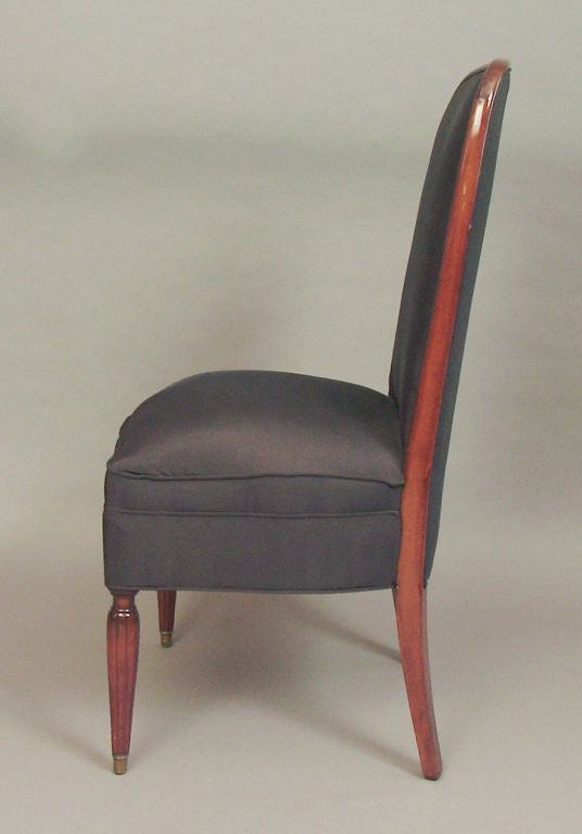 Set of 8 French Art Deco High-backed Rosewood Dining Chairs