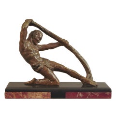 Bronze "Manly Man" French Art Deco Sculpture by Decoux