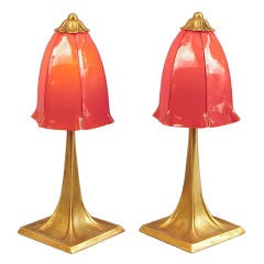 Pair of French Art Nouveau/Deco Vanity or Table Lamps