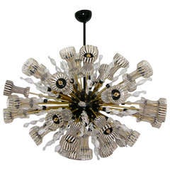 1960s Exceptional One-of-a-Kind Italian Sophisticated Art GLass Sculptural Chandelier