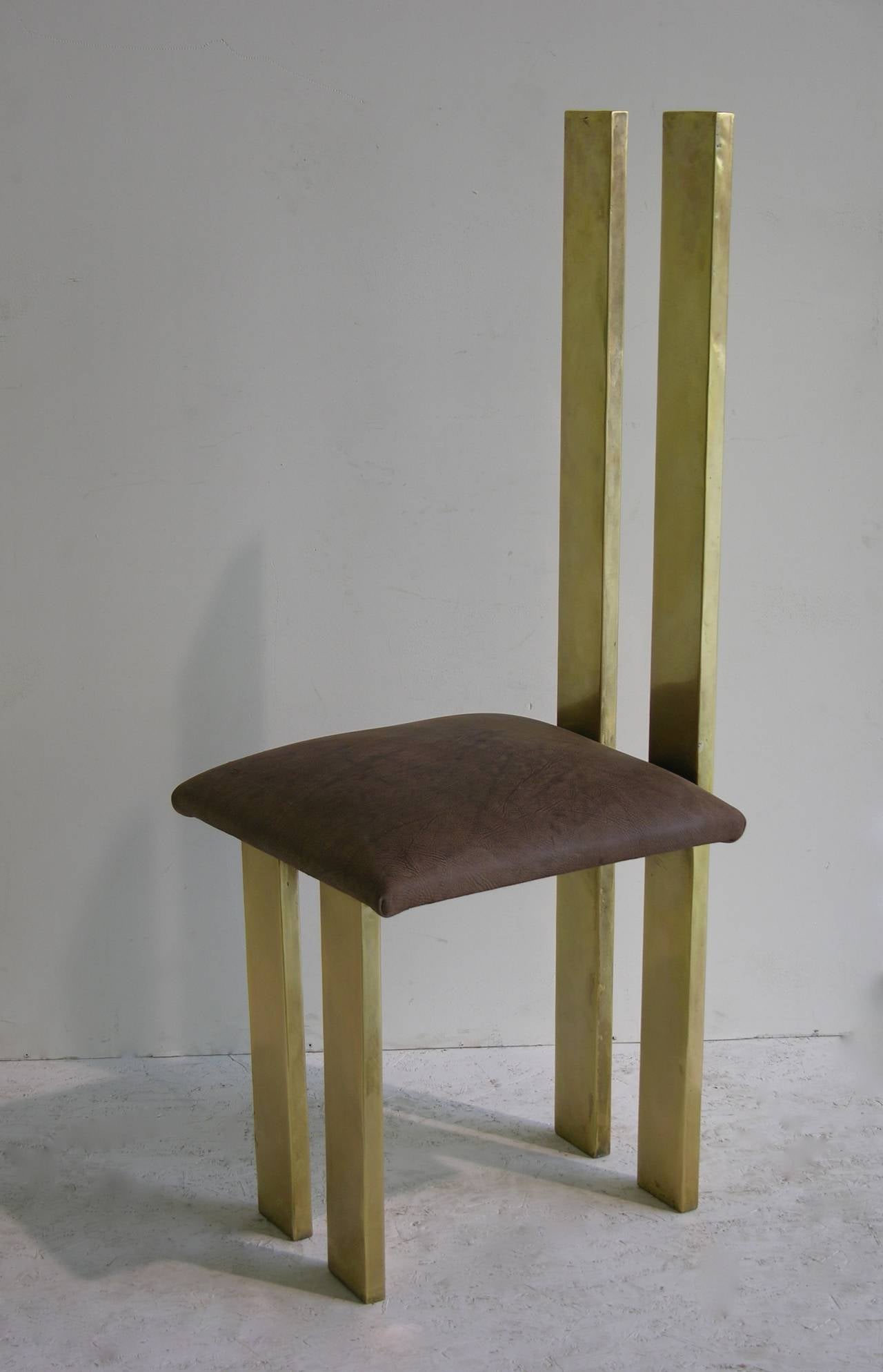 Forged Sandro Petti 1970s Remarkable Italian Minimalist Pair of Sculptural Chairs
