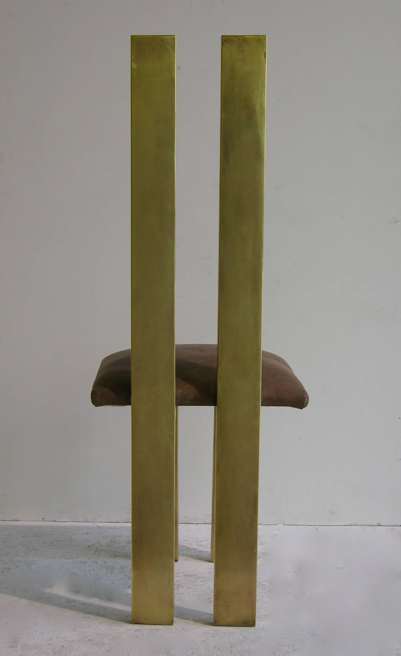 Sandro Petti 1970s Remarkable Italian Minimalist Pair of Sculptural Chairs In Excellent Condition In New York, NY