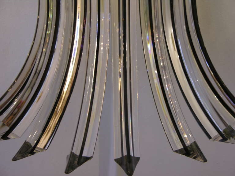 Blown Glass Italian Pair of Contemporary Clear Murano Glass Wall Lights with Black Insets