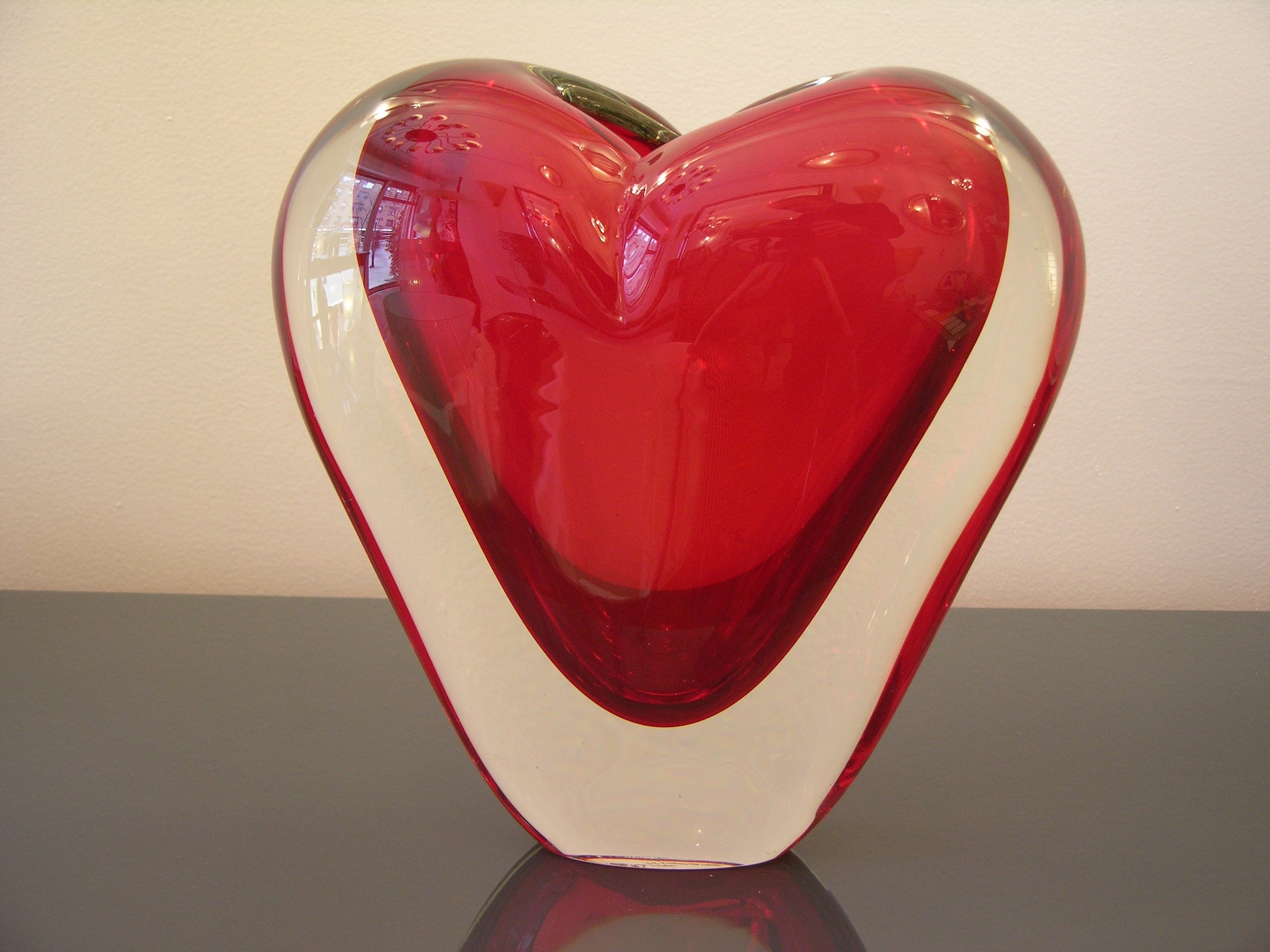 Vintage Murano Heart-Shaped Vase By Colizza 