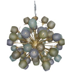 One-of-a-Kind Early 1960s Italian Bursting Chandelier by Vistosi