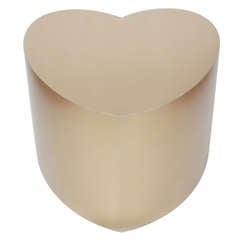 Contemporary Design - Golden Heart-Shaped Wood Coffee Table / Stool