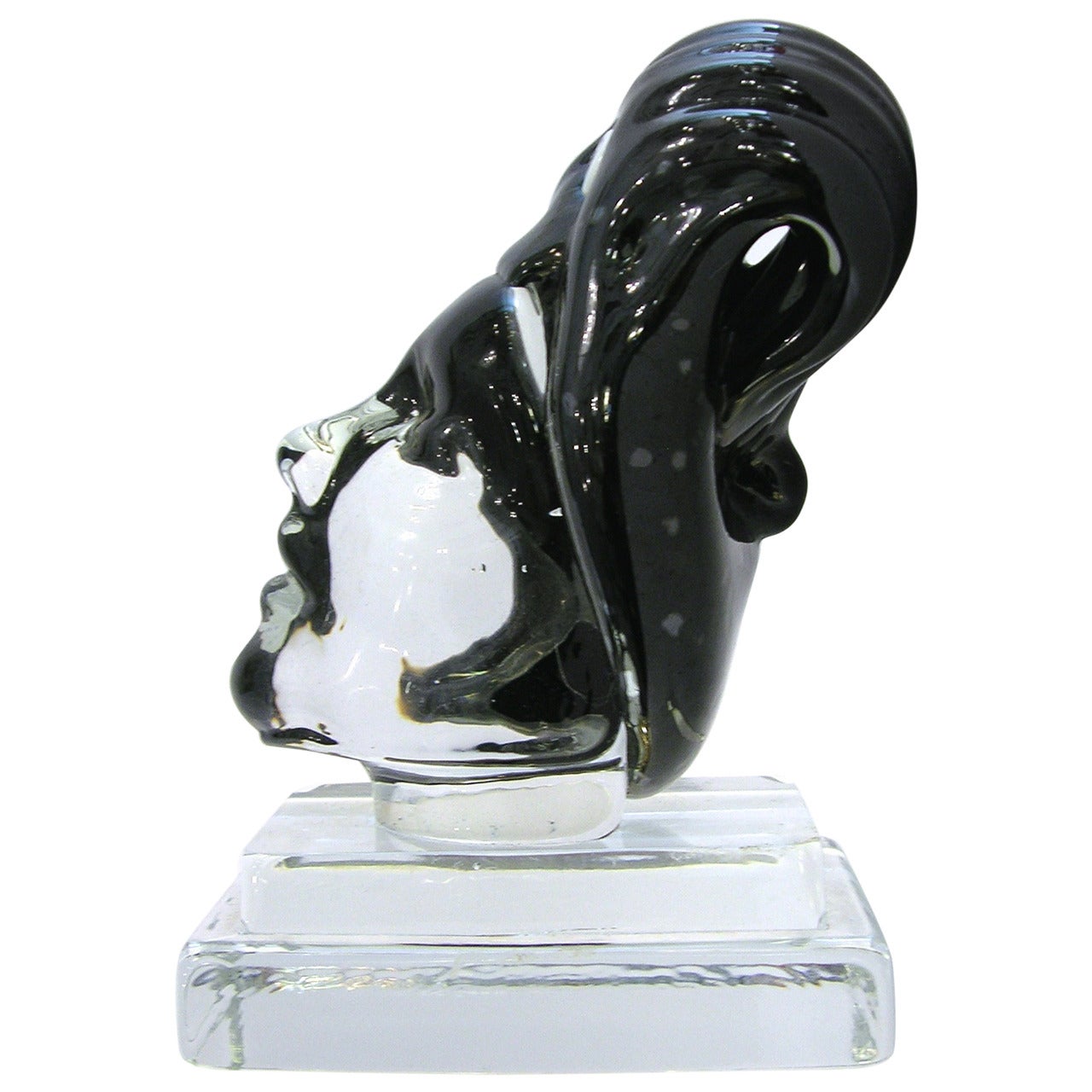 Italian Blown Murano Glass Head Sculpture