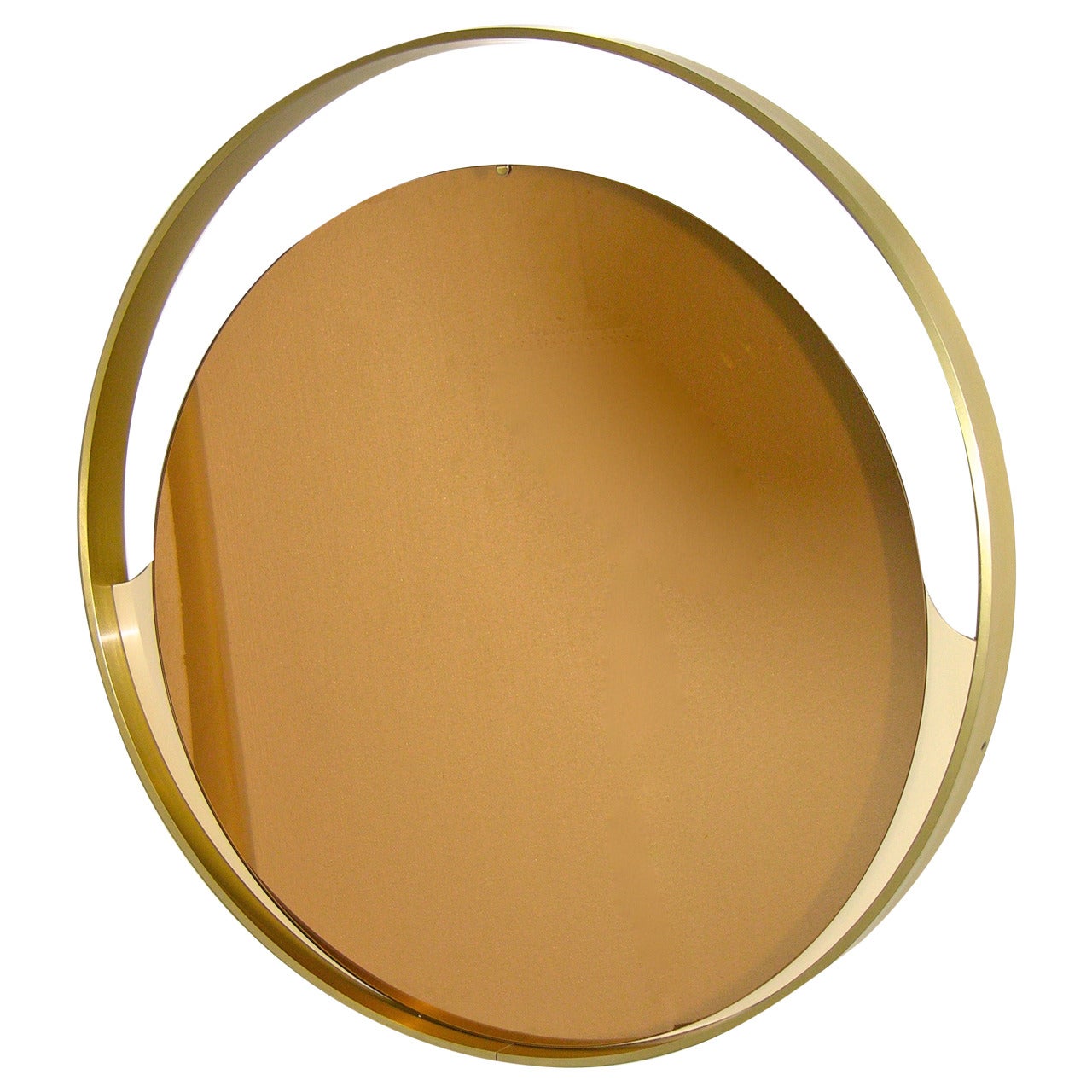Rimadesio 1960s Rare Italian Round Mirror with Bronze Tinted Mercury Plate