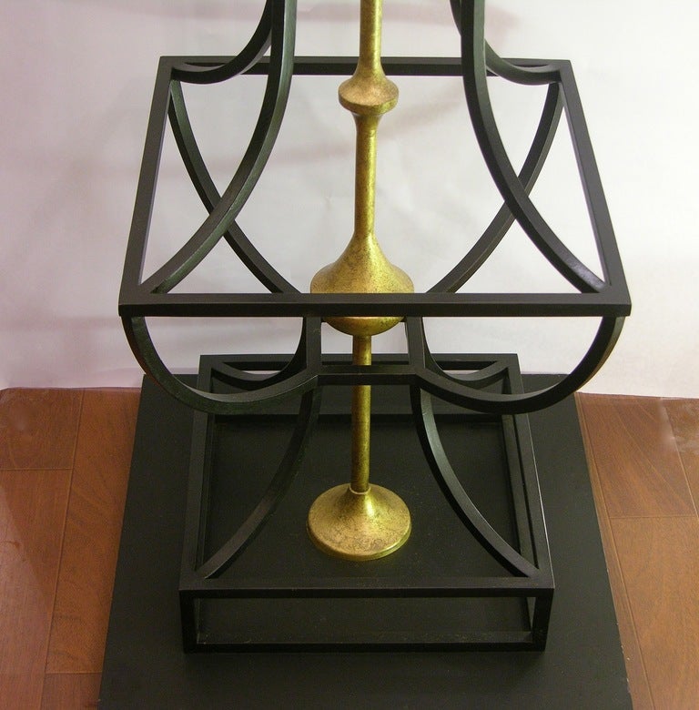 American 20th C. Oversized Pair Of Gilt-Iron Floor Lamps by Jacques Garcia