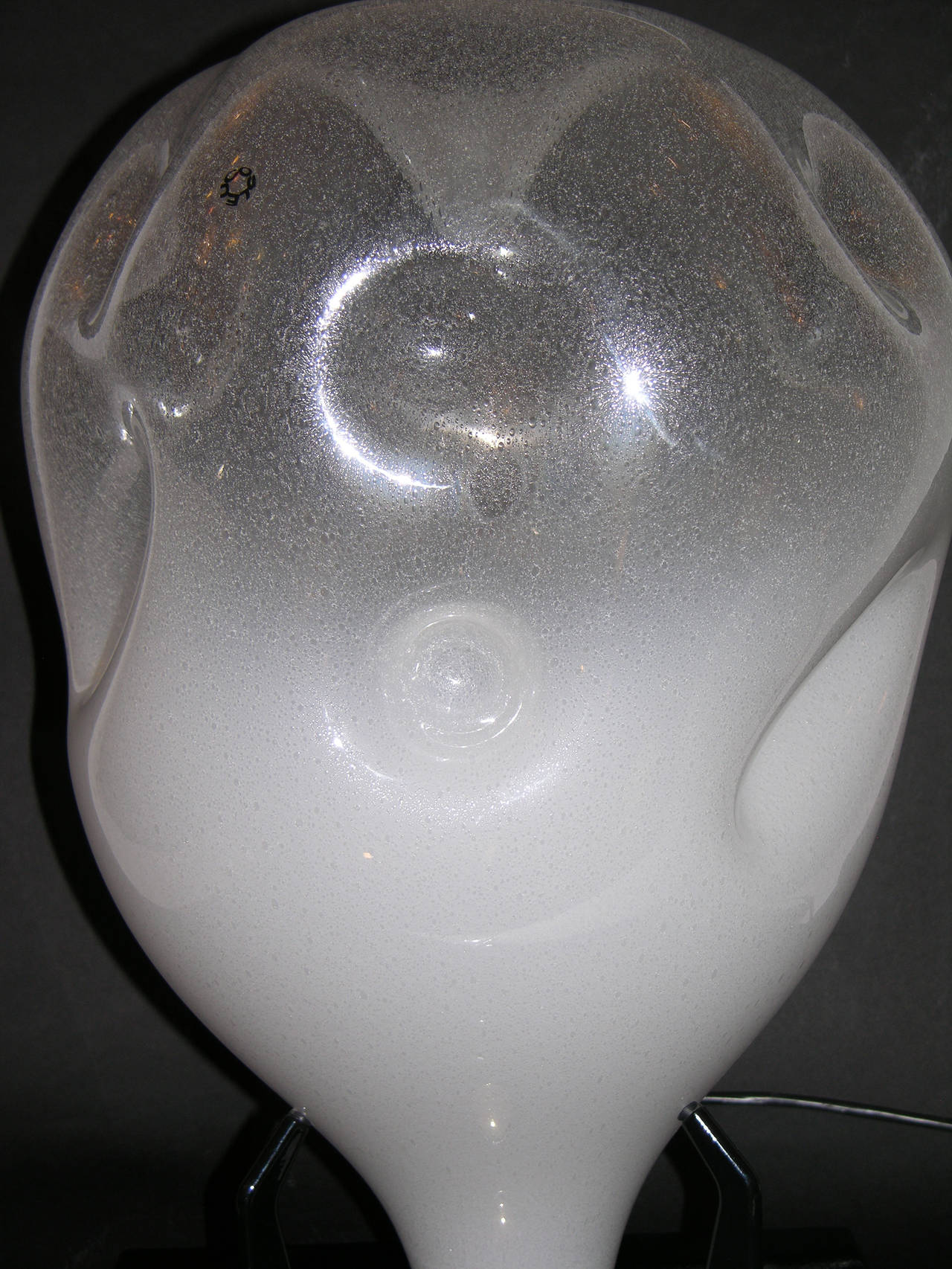 Italian Leucos 1970s Single Edition Glass Lamp Sculpture