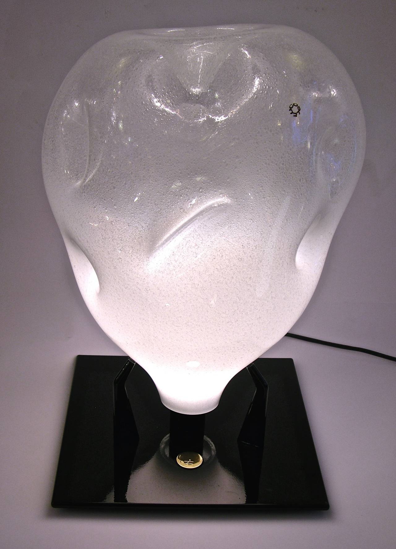 Late 20th Century Leucos 1970s Single Edition Glass Lamp Sculpture