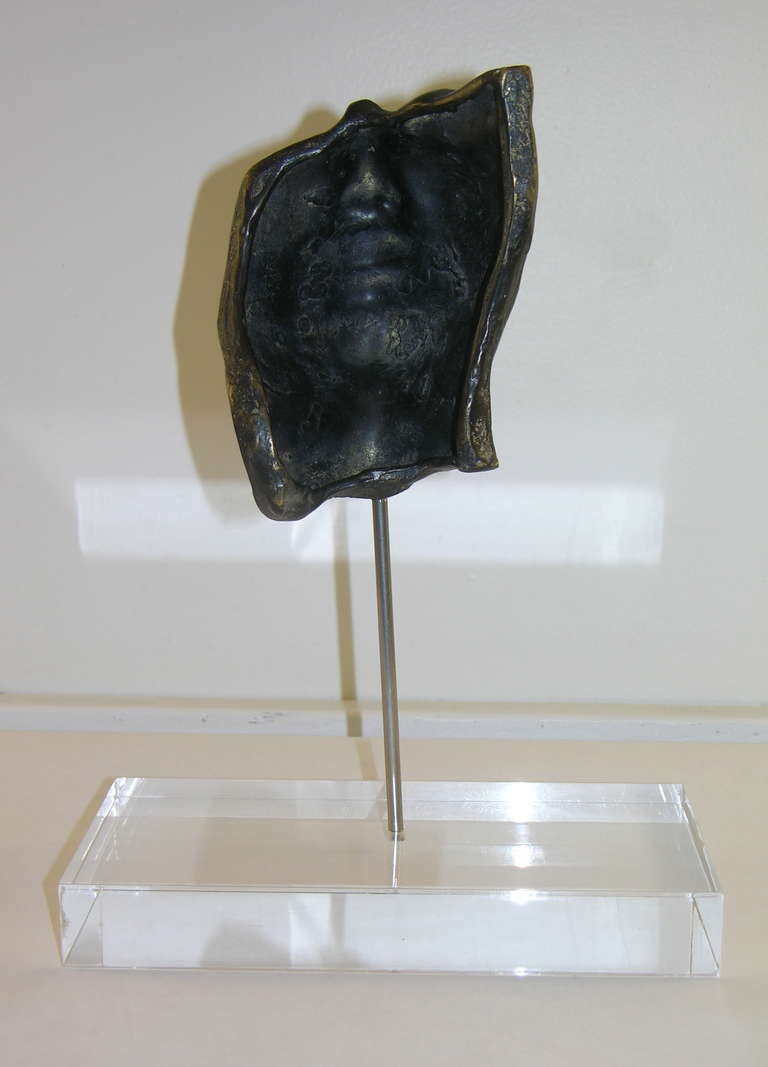 Halbgesicht:: Italienische Bronze-Skulptur 1