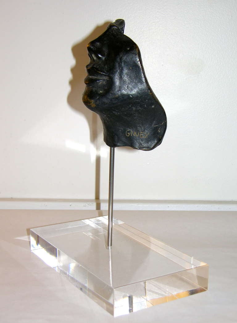 Halbgesicht:: Italienische Bronze-Skulptur (20. Jahrhundert)