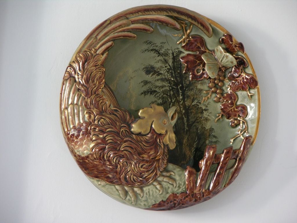 19th century rare Faience wall pocket signed Luneville