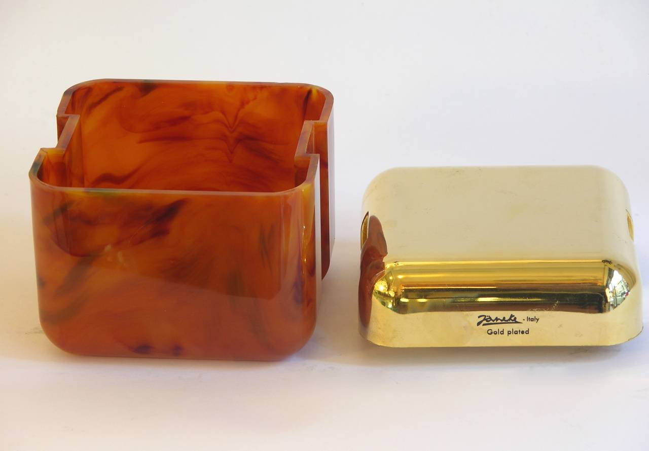 1970s Italian Rare Gold-Plated Five-Piece Bathroom Set Handmade by Janeke 3