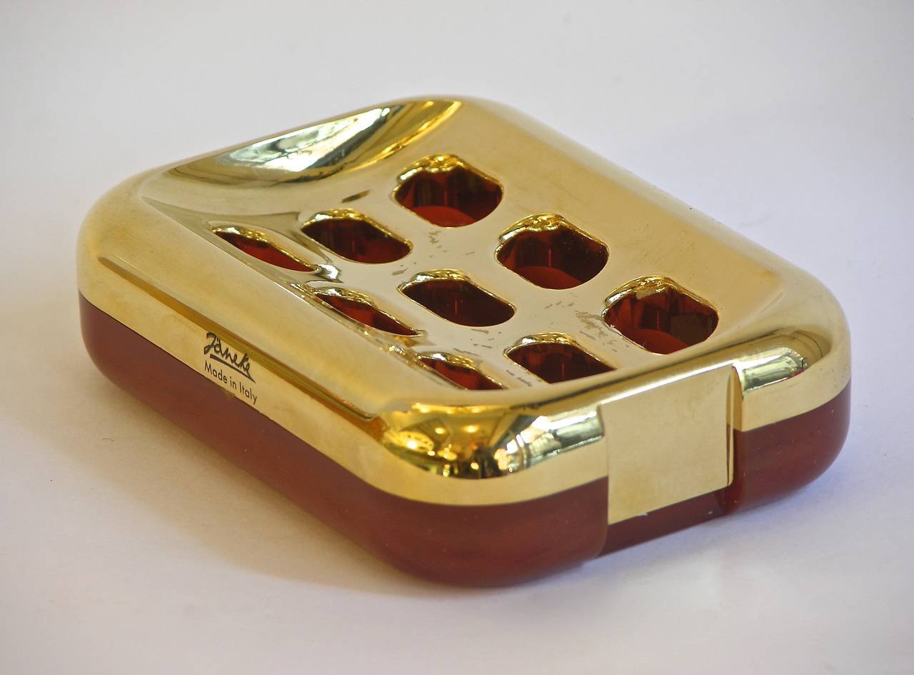 Late 20th Century 1970s Italian Rare Gold-Plated Five-Piece Bathroom Set Handmade by Janeke