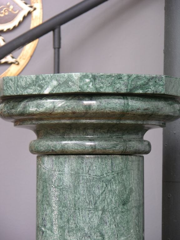 green marble column