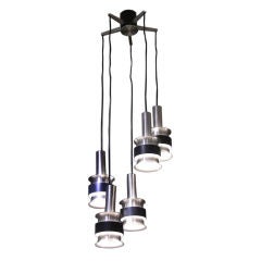 1970s Modernist chandelier with cascading pendant lights