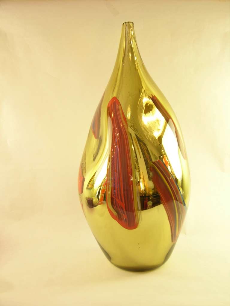 Contemporary Design Italian Murano Glass Mirrored Vase by Davide Dona 3