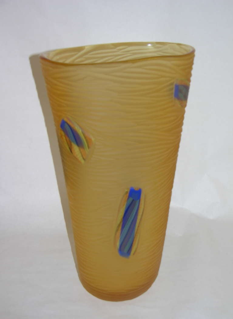 Davide Dona Mouth Blown Murano Glass Vase