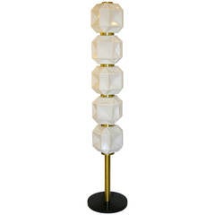 1960 One-of-a-Kind Italian Diamond Glass Floor Lamp