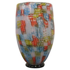 Fratelli Pagnin Signed Murano Glass Vase with Extraordinary Murrine