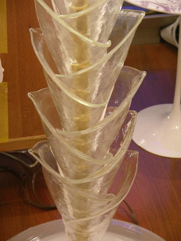 1970s Italian Palm Tree Floor Lamp in Murano Glass