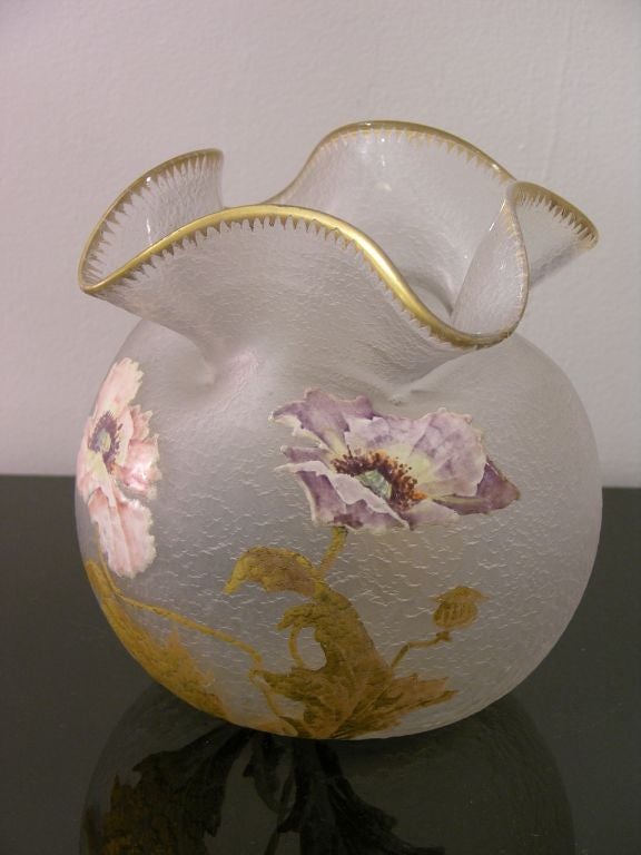 late 19th century French vase by Legras In Excellent Condition In New York, NY