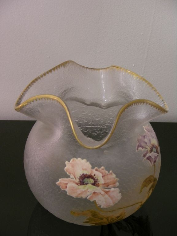 Glass late 19th century French vase by Legras